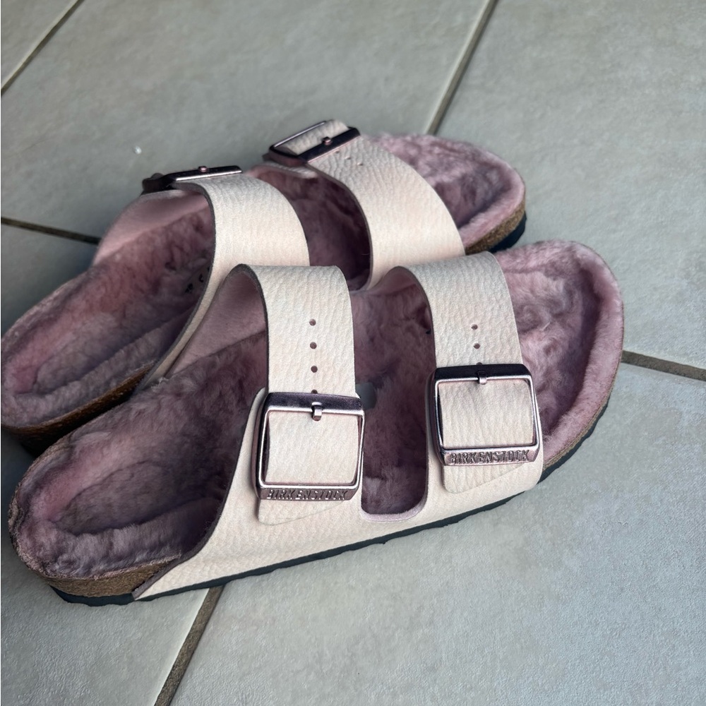 Pink Fuzzy Birkenstocks